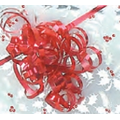 Red 1 1/4" Diameter Glitter Star Bow (1/4" Ribbon)